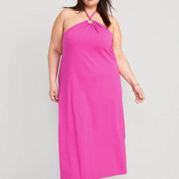 NWT Old Navy Slub-Knit Halter Midi Shift Dress for Women - Picture 5 of 7